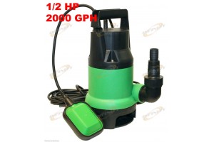1/2HP 2000GPH Submersible Sump Pump Water Pumps Empty Pool Pond Flood w/25ft Cor